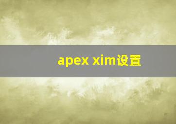 apex xim设置